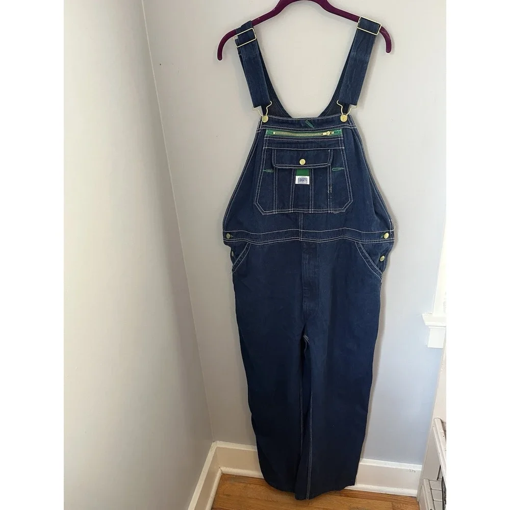 Men's Liberty Blue Denim‎ Bib Overalls Size 40x30 Vintage 90s Workwear Carpenter
